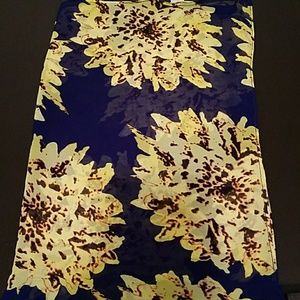 Blue & Yellow Floral Scarf